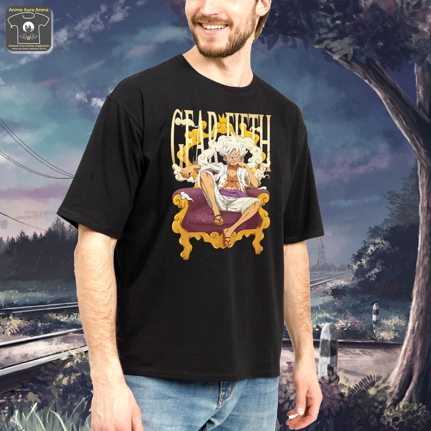 Monkey D Luffy- Gear 5- Front Print Oversize T-Shirt