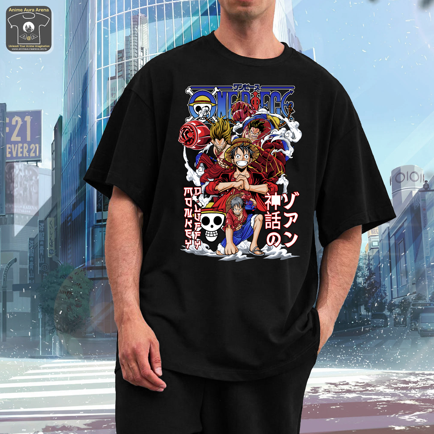 Monkey D Luffy- Gear 5- Front Print Oversize T-Shirt